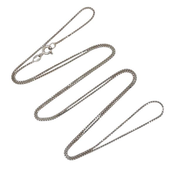 Box Chain Necklace | Italian Vintage Sterling Silver 925 | 30" - Picture 1 of 3